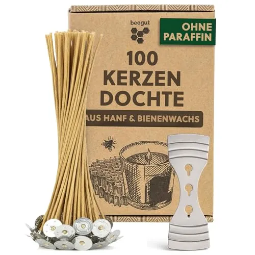 beegut 100 nachhaltige Kerzendochte aus Hanf & Bienenwachs von beegut