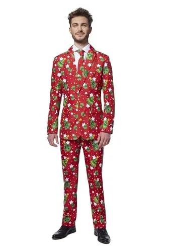 Suitmeister Herren Weihnachtsanzug in rot von Suitmeister
