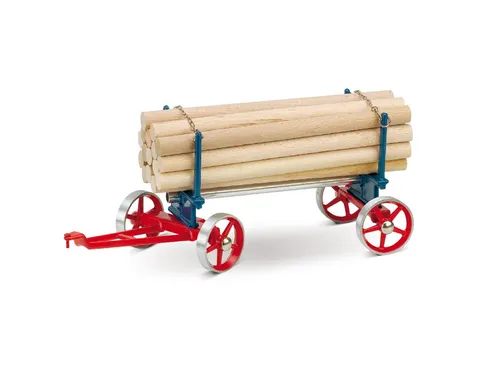 Wilesco 00425 Langholzwagen A425 (rot/blau) - Spielzeug-LKW - Robuster Langholzwagen für kreative Spielideen, ideal für den Einsatz in der Spielzeug-LKW-Welt, neu und in Originalverpackung.