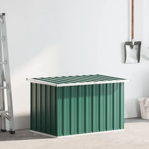 vidaXL Gartenbox Grün 109x67x65 cm - Robuste Auflagenbox aus verzinktem Stahl, ideal für die Aufbewahrung von Kissen und Decken. Perfekt für Garten oder Terrasse – stilvoll und funktional.