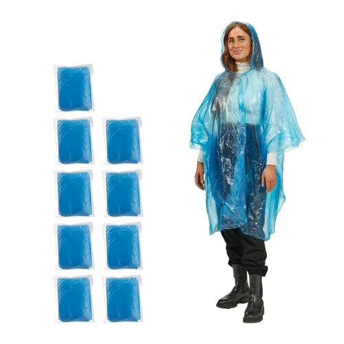 Regenponcho einweg Notfall Poncho Einmal Regenjacke 10 Stück leicht unisex