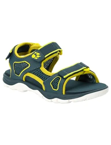 Jack Wolfskin Taraco Beach Sandal Kids Größe 26 in Grün - Wanderschuhe für Kinder: Robust, leicht und schnelltrocknend – ideal für Sommerabenteuer an Land und im Wasser.