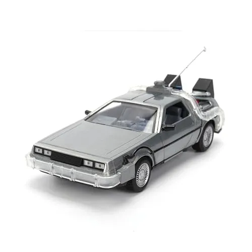 Jada Delorean Rückkehr in die Zukunft, Maßstab 1:24, Silberausgabe, 40. Jubiläum, Metallauto mit Licht und Klapptüren, Sammlerbox, offizielles Lizenzprodukt (9336849314R00)