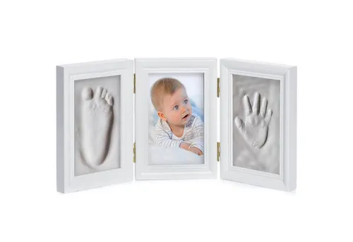 all Kids United Bilderrahmen zum Basteln Bilderrahmen zum Basteln Baby mit Gipsabdruck – Hand- & Fußabdruck Set, Gips Fotorahmen für Hand- & Fußabdruck