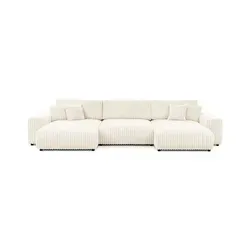 S-STYLE Wohnlandschaft Mollis in Beige – 350 cm - Bequeme S-STYLE Wohnlandschaft Mollis in Beige bietet großzügigen Platz und hohen Komfort. Ideal für entspannte Stunden im Wohnzimmer. Hochwertige Materialien sorgen für Langlebigkeit.