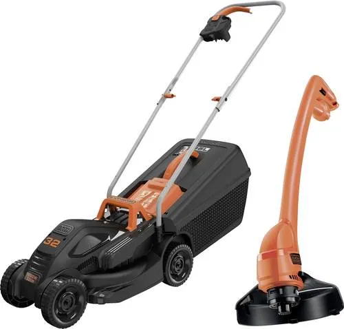 Black & Decker Elektro Rasenmäher und Rasentrimmer Set