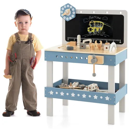 Produktbild Werkbank für Kinder mit 61 Zubehörteilen – Spielzeug Werkzeugbank