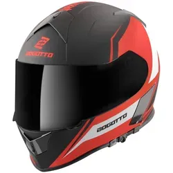 Bogotto V126 G-Evo Helm, schwarz-rot, Größe XL für Männer - Motorradhelm mit thermoplastischer Außenschale, kratzfestem Visier und integriertem Sonnenvisier für optimalen Schutz und Komfort.