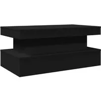 Produktbild vidaXL Couchtisch mit RGB-LED-Leuchten Schwarz 90x50x40 cm