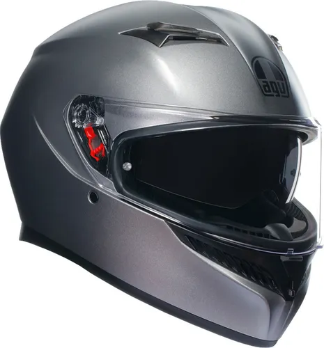 AGV K3 Integralhelm - Matt-Dunkelgrau - M - Motorradhelm mit integrierter Sonnenblende, optimierte Aerodynamik und hervorragendem Schutz durch Extreme Safety Protokoll. Ideal für alle Fahrstile.