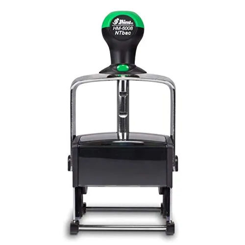 Personalisierbarer Stativstempel aus recycletem Material Shiny HM-6008 - mit eigenem Text und Logo selbst gestalten - 68 x 47 mm, für bis zu 10 Zeilen