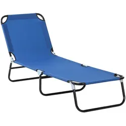 Outsunny Faltbare Sonnenliege, Grau, Metall, Textil, 56x28x188 cm