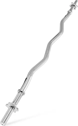 Gymtek Curlstange 120 cm - Robuste Langhantel für effektives Bizeps-Training - Hanteln & Gewichte: Die 120 cm lange Curlstange von Gymtek bietet ergonomische Griffe für weniger Belastung der Handgelenke und ist ideal für Home Gyms. Hergestellt aus gehärtetem Stahl, korrosionsgeschützt und belastbar bis 85 kg.