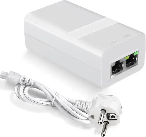 PROCET Gigabit PoE Injektor 36V-48V 15,4W IEEE802.3af Standard Konformität PoE Ethernet Adapter für eero PoE 6, UniFi U6 Pro, U6 Mash Pro, G5 Bullet, Reolink RLC-810A/820A IP-Kamera, Wireless AP