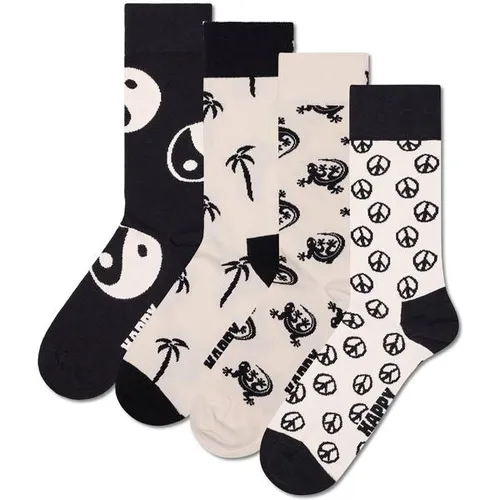 HAPPY SOCKS 4er Pack Unisex Socken - Geschenkbox mit bunten Mustern - Entdecken Sie die Happy Socks im 4er Pack, ideal für jeden Anlass. Hochwertige Baumwollmischung sorgt für Komfort und Stil. Perfekt verpackt als Geschenkidee.