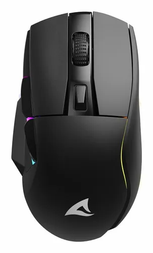 Sharkoon Skiller SGM50W Black - Wireless Optical Gaming Maus mit RGB-Beleuchtung, 70 Stunden Akkulaufzeit und PBT-Tasten für optimale Griffigkeit