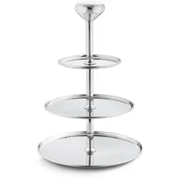 Georg Jensen GJ 170612 Etagere aus Edelstahl - Tortenständer für stilvolle Präsentation: Dieser handpolierte Drei-Schichten-Kuchenstand vereint Funktionalität und modernes Design für Ihre süßen und herzhaften Häppchen.
