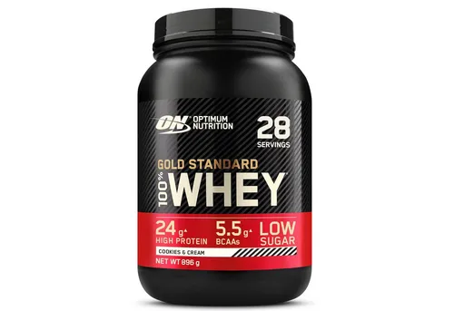 Optimum Nutrition 100 % Whey Gold Standard Cookies & Cream 0.90 kg - Protein Shakes & Muskelaufbau, hochqualitatives Whey-Protein für optimalen Muskelaufbau und köstlichen Geschmack.