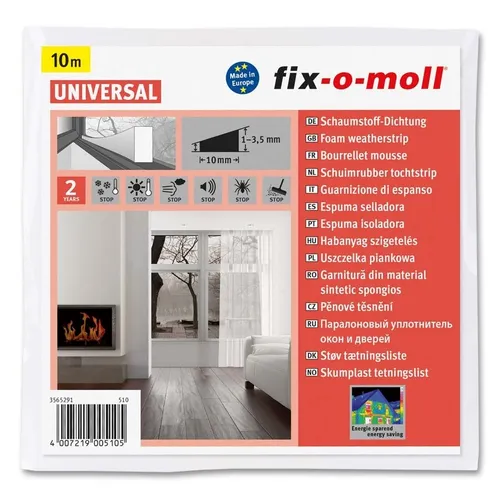 Schaumstoffdichtung fix-o-moll 10m x 10mm x 4mm