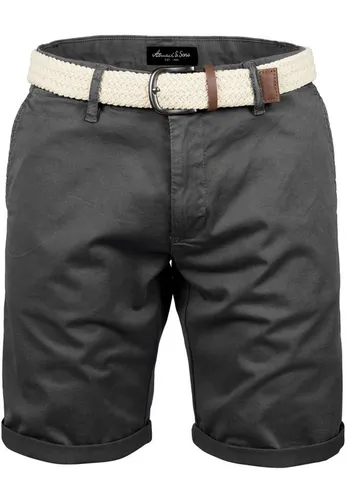 Amaci&Sons Chinoshorts BERWYN Herren Bermuda Short Hose mit Gürtel - Stylische Chinoshorts für Herren im Regular Fit mit Gürtel. Pflegeleicht und ideal für den Sommer, perfekt für Freizeitaktivitäten.
