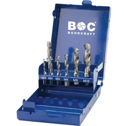 BOHRCRAFT Maschinen-Kombi-Gewindebohrer-Set HSS M3-M10 - Zubehör für Elektrowerkzeug, ideal zum Kernlochbohren und Gewindeschneiden in einem Arbeitsgang. Inklusive 7-tlg. Set für vielseitige Anwendungen.