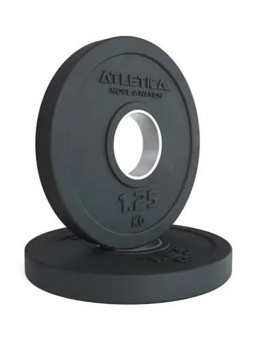 ATLETICA Rubber Plates | Paar | Kleine Hantelscheiben | Erlauben die Skalierung der Gewichte in kleinen Schritten | Edelstahl Ring | 50mm Größe 2x1.25kg