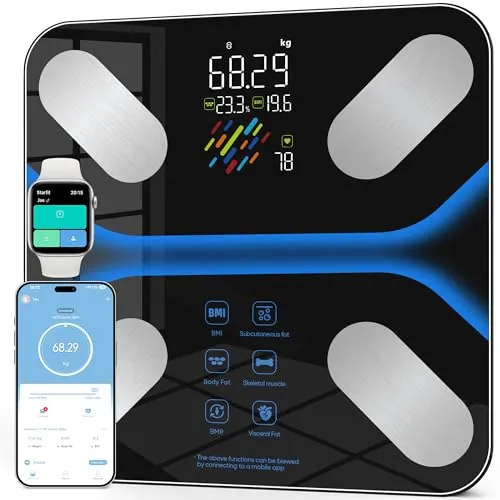 Körperfettwaage Digital mit Bluetooth-App und Großem Display