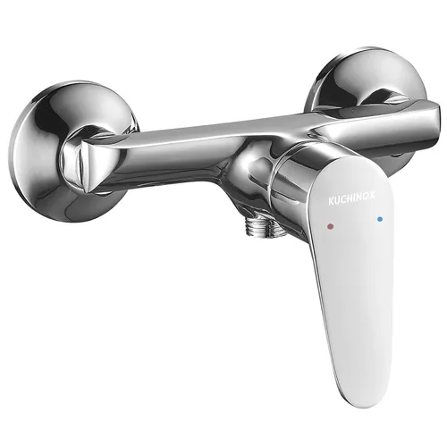Brausearmatur SAGRA Duschmischer in Silber – Elegante Badarmatur - Moderne Wandmontage-Brausearmatur aus Messing mit antibakterieller Oberfläche. Ideal für stilvolle Badezimmer, bietet eine einfache Handhabung durch den Hebelgriff und ist für eine komfortable Nutzung konzipiert.