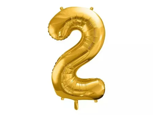 Balon foliowy 2 86cm złoty PartyDeco 5902230736122