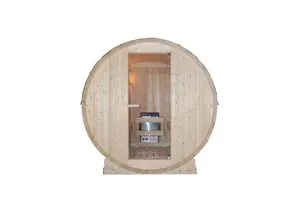 SANOTECHNIK Fasssauna TROMSÖ L - Outdoor-Sauna für Wellness unter freiem Himmel, ideal für entspannende Momente in der Natur, ganzjährig nutzbar