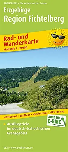 Erzgebirge, Region Fichtelberg: Rad- und Wanderkarte mit Ausflugszielen im deutsch-tschechischen Grenzgebiet, wetterfest, reissfest, abwischbar, GPS-genau. 1:50000 (Rad- und Wanderkarte: RuWK)