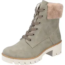 Rieker Damen Schnürstiefeletten X5718 - Stilvolle Chukka Boots für Damen - Wanderschuhe mit weicher Decksohle und Blockabsatz, ideal für Komfort und modischen Auftritt in der Freizeit.