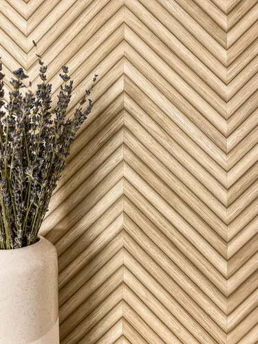Newroom Vliestapete Yasha Beige - Moderne Vliestapete im Fischgrätenmuster für Wohnzimmer, Schlafzimmer oder Küche. Wasser- und dampfbeständig, ideal auch für feuchte Räume. Einfach anzubringen und restlos trocken abziehbar.