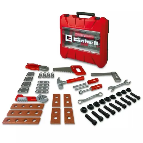 Einhell Kids Werkzeugkoffer 50 tlg. - Kinderwerkzeug für kleine Handwerker - Kunststoffspielzeug, fördert Kreativität und Geschicklichkeit beim Spielen.