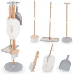 mamabrum Kinder-Reinigungsset aus Holz - 7-teiliges Putzspielzeug - Haushaltsspielzeug für Kinder ab 3 Jahren, fördert motorische Fähigkeiten und Ordnungssinn durch spielerisches Lernen mit hochwertigem Holz und weichen Materialien.
