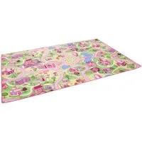 Snapstyle Kinder Spiel Teppich Girls Rosa Village - 24 Größen verfügbar - Teppiche fürs Kinderzimmer, aus 100% Polyamid, maschinengetuftet und mit einer Gesamthöhe von ca. 4 mm - perfekt für kreative Spielwelten.