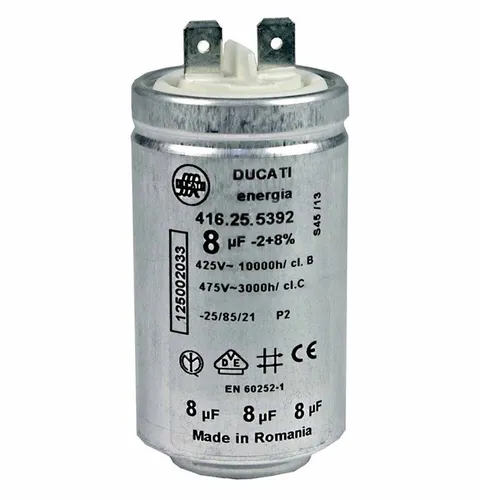 Kondensator AEG 125002033/4 8µF 425/475V mit Steckfahnen für Trockner