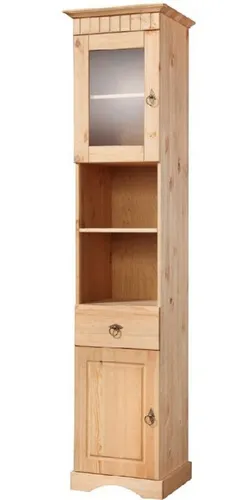 Clever-Moebel Hochschrank aus Kiefernholz im Landhausstil - Hochschrank im Landhausstil, aus robustem Kiefernholz, mit variabel einsetzbaren Einlegeböden und 6 Fächern für optimalen Stauraum.