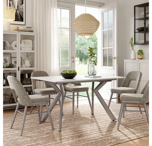 Vicco Esstisch Trill, Ausziehbar in Weiß/Grau, 140 x 90 cm - Moderner Esstisch für Esszimmer und Küche, ausziehbar von 140 auf 190 cm, ideal für gesellige Abende mit Familie und Freunden.