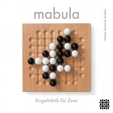 Steffen Spiele Mabula 294960 - Gesellschaftsspiel für 2 Spieler, strategischer Murmelwettkampf auf einem eleganten Holzspielbrett - fördert Taktik und Konzentration!