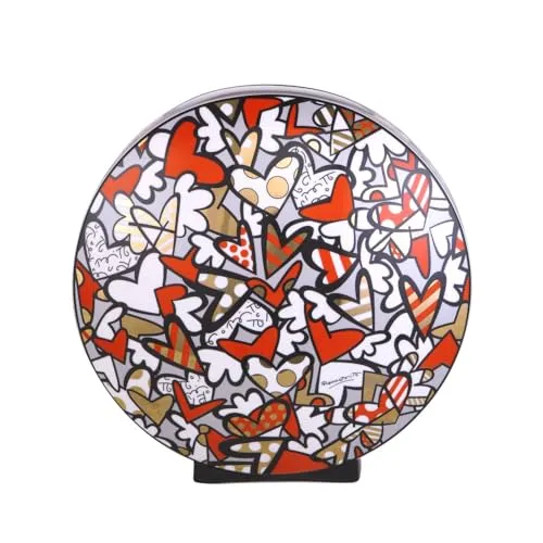Vase 30 cm All we Need is Love Romero Britto - Pop Art - Vasen aus hochwertigem Porzellan mit Echtgoldauflage, perfekte Kunstreproduktion und ein ideales Geschenk für Kunstliebhaber.