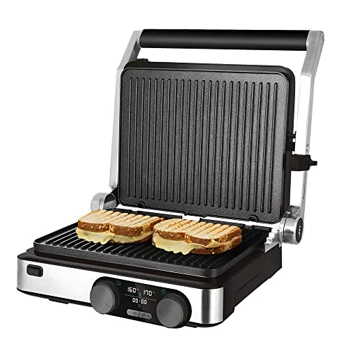 Cecotec RocknGrill Dual (3099) - Vielseitiger Grill für perfekte Grillmomente - Grills, ideal für drinnen und draußen, mit dualer Grillfunktion für gleichzeitiges Kochen und Grillen.