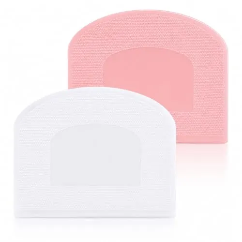 Stück 12x9,5cm Teigschaberkarte Teigschneider Schüsselschaber Teigbrotschneider zum Dekorieren, Backen von Kuchen (Pink, Weiß) 2
