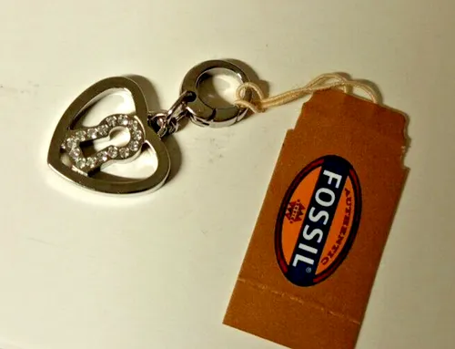 Fossil Anhänger Charms JF87590040 Herz mit Schloss Zyrkonia Neu