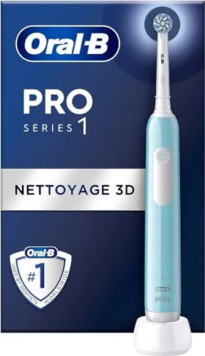 Oral-B Pro Series 1 Elektrische Zahnbürste Blau - Elektrische Zahnbürste mit 3D Reinigungsbürste, entfernt bis zu 100% mehr Plaque und bietet eine optimale Putzzeit mit integriertem Timer für perfekte Mundhygiene.