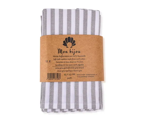 Mon Bijou Stoffserviette Baumwollservietten 100% Baumwolle - Stilvolle Servietten im Landhausstil aus 100% Baumwolle, waschbar und umweltfreundlich – ideal für festliche Anlässe und den täglichen Gebrauch.