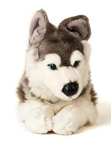 Uni-Toys Husky grau, liegend
