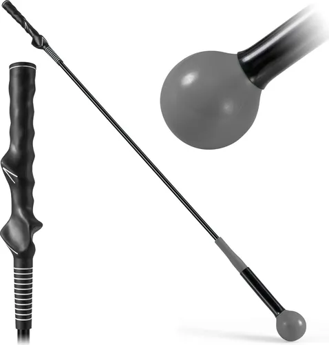 COSTWAY Golf Swing Trainer, 120cm Golf Trainingshilfe mit Gewichtskopf, Golf-Schwungtrainer, Indoor & Outdoor, Golfschwungtrainer-Hilfe