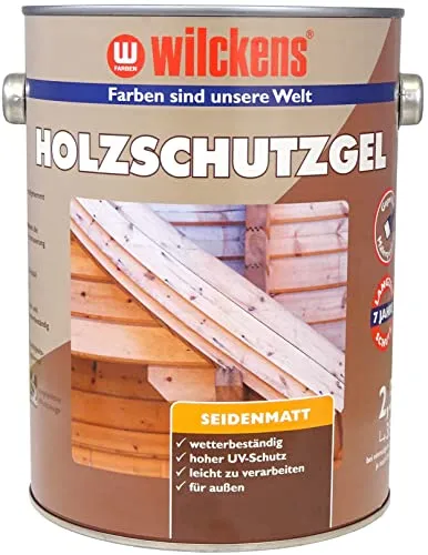 Wilckens Holzschutz-Gel für Außen, 2,5 l, Eiche - Lacke für Holz im Außenbereich, hoher UV-Schutz und betont die Maserung. Ergiebig für ca. 35 m², einfach zu verarbeiten und frei von bioziden Wirkstoffen.