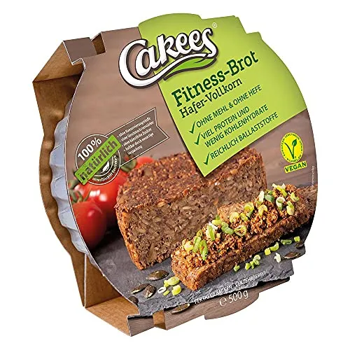 Cakees | Fitnessbrot | ohne Mehl & ohne Hefe | Hafer-Vollkorn | vegan | 500g